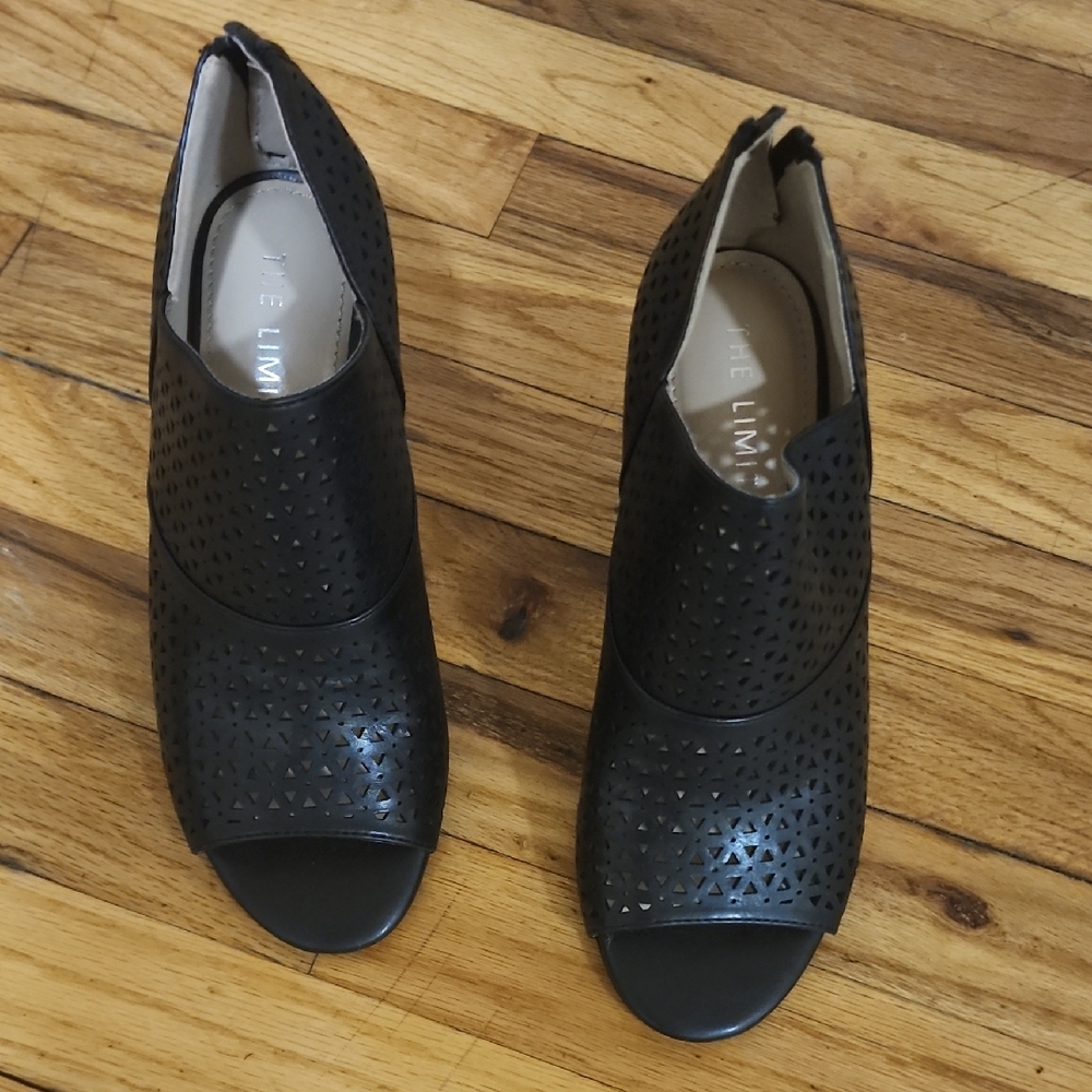 The Limited Black Peep Toe Booties